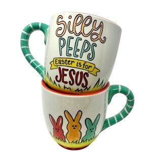 Glory Haus Easter Mugs Silly Peeps Easter is For Jesus Hand Painted Kalyn Dunks